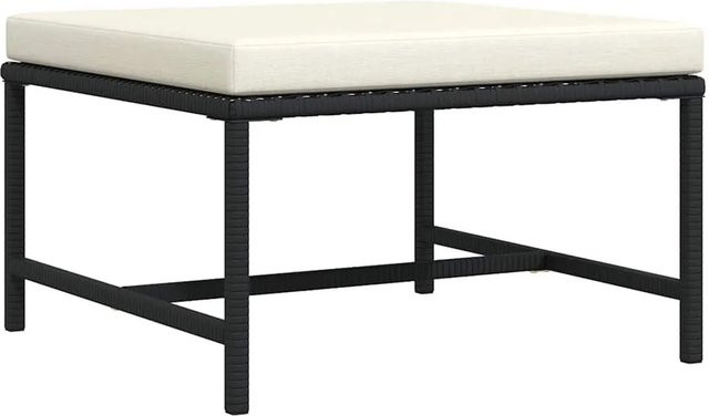 vidaXL Modular-Fußhocker aus schwarzem PE-Rattan mit Kissen für den Garten und Außenbereich B/T/H: 60 x 32 x 32 cm - Bild 1