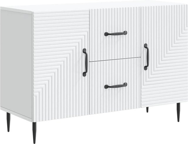 vidaXL Sideboard in Weiß mit Schubladen im Vintage-Design aus Holzwerkstoff, B/T/H: 89 x 34,5 x 60 cm - Bild 1
