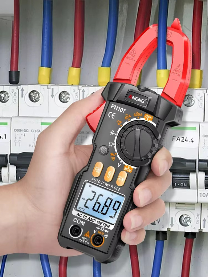 ANENG PN107 Zangenmessgerät Multimeter in Schwarz mit True RMS, 600 V Wechselspannung und 4000 Zählungen zur Messung von elektrischer Kapazität und Ohm-Test - Bild 5