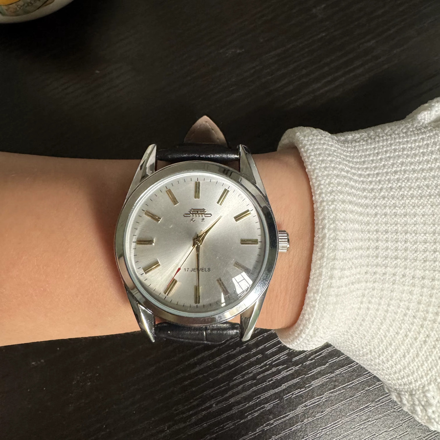Beijing Armbanduhr, Handaufzug, 38 mm, Leder, Silber, Herren - Bild 5