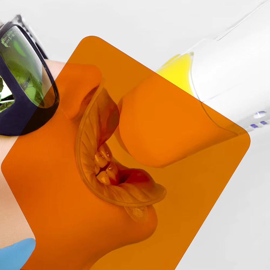 Orange Dental Photopolymerisation Augenschutz aus Kunststoff mit Blockierplatte, Breite: 24,0 cm, Tiefe: 12,5 cm - Bild 4
