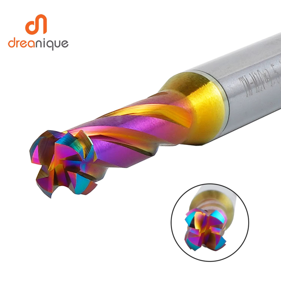 Dreanique ISO-Vollhartmetall-Gewindeschaftfräser metrisch 60 Grad M1,6-M12 für CNC-Gewindeschneiden in Aluminium und Kupfer, Multicolor - Bild 2