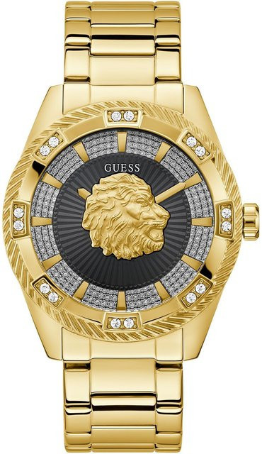 Guess Herrenuhr Beast, Quarz, Edelstahl, Gold, 44 mm, 5 ATM - Bild 1