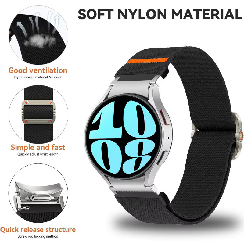 CAOWTAN Uhrenarmband Nylon, Schwarz, Unisex - Bild 5