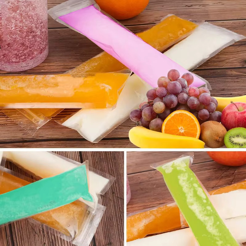 Einweg-Eisbeutel aus transparentem Kunststoff, lebensmittelechte Gefrierröhrchen für Joghurt, Fruchtstiele und Smoothies - Bild 4
