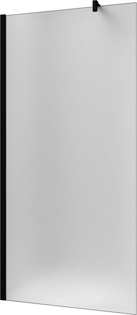 AICA Walk-in Duschwand Schwarzrahmen mit Milchglas und Stange, B: 100 cm, H: 200 cm - Bild 1