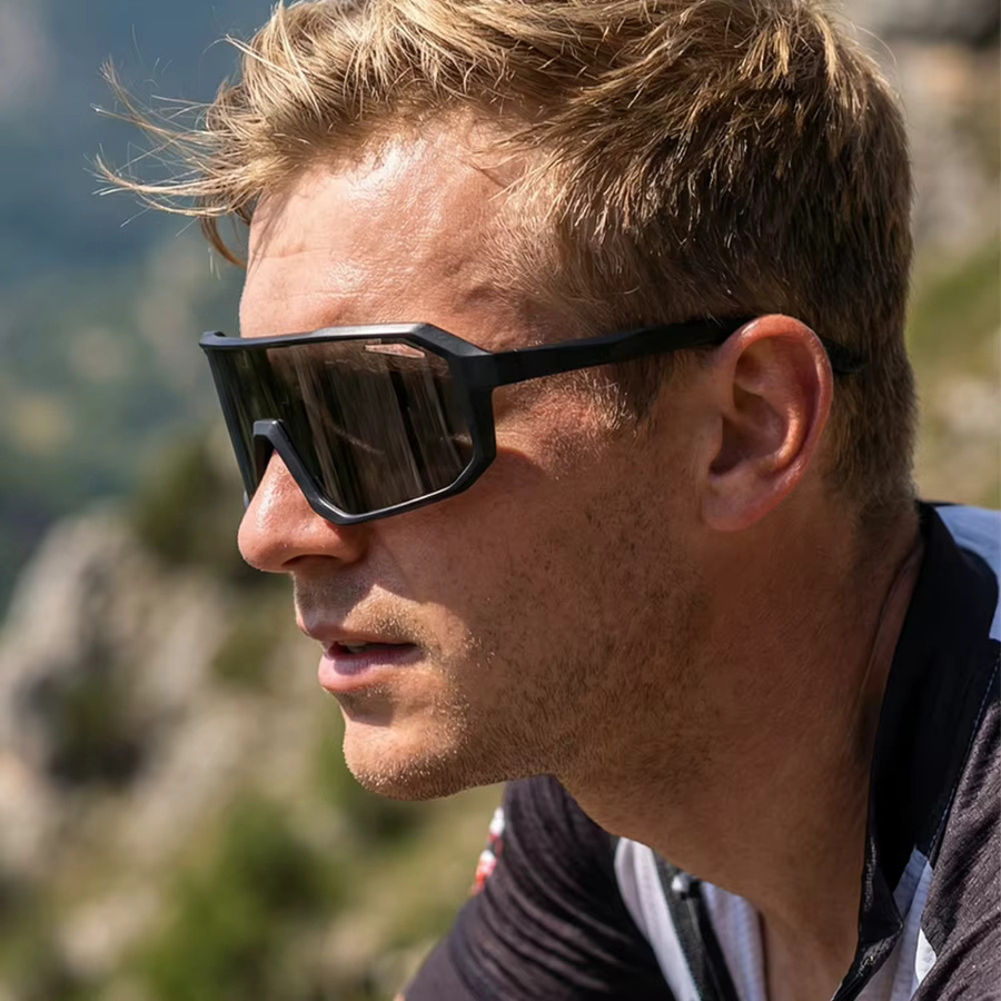 FUQIAN Sportsonnenbrille, Vollrand, Photochrome, Unisex, Schwarz - Bild 2