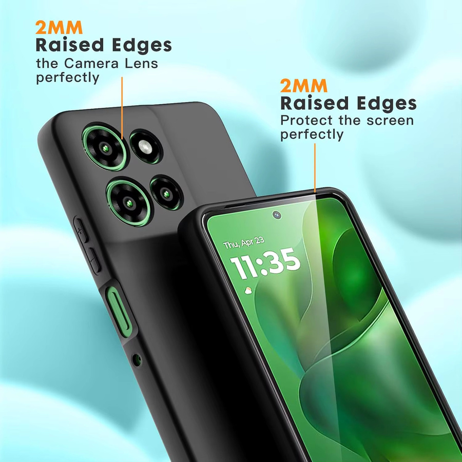 Original Flüssig-Silikon-Hülle für Motorola Moto Edge 70 Ultra, Fusion 60 Pro, 50 Neo, G67, G77, G17, G57, Power G56, G86, G06 Cover in Grün und Schwarz - Bild 1
