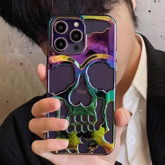 Stoßfeste Skelett-Schädel Schutzhülle für Apple iPhone 16 15 14 13 12 11 Pro Max in Bunt - Bild 1