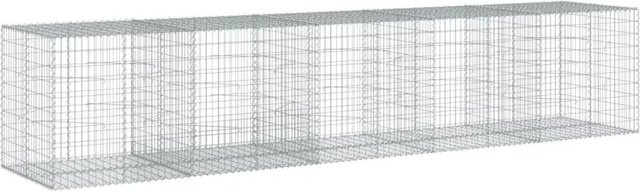 vidaXL Gabione mit Deckel aus verzinktem Eisen in Silber, B/T/H: 500 x 100 x 100 cm - Bild 1