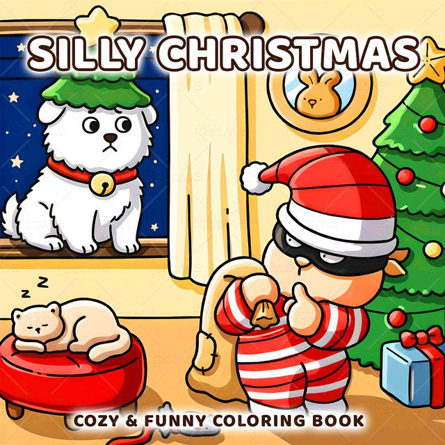 Lustiges Weihnachts-Malbuch für Erwachsene zur Entspannung und gegen Angst als DIY Mal- und Zeichenkunst-Aktivitätsbuch - Bild 1