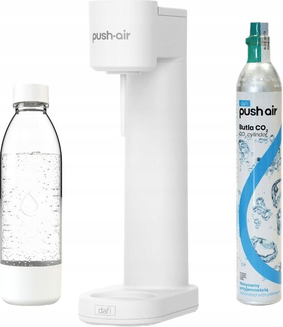Dafi PushAir Wasser-Saturator Set in Weiß mit 0,7 l Flasche und CO2-Kartuschenset - Bild 1