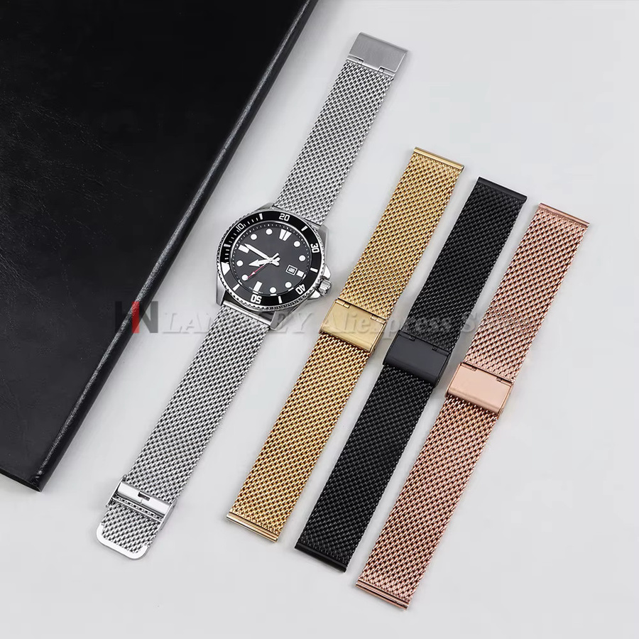 Uhrenarmband Milanaise-Mesh, Edelstahl, Silber, Herren und Damen - Bild 2