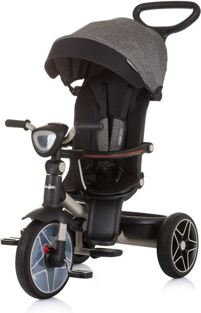 Chipolino Tricycle Derby 2 in 1 Dreirad mit Musik, Licht, Korb, Schiebestange, grau, ab 18 Monaten - Bild 1