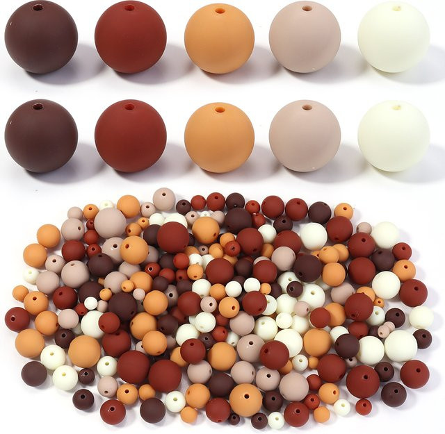lingsai Distanzperlen, Acryl, bunt, mattiert, rund, 6–16 mm - Bild 1