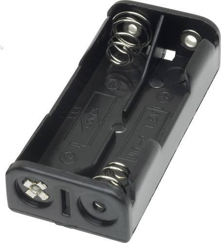 TRU COMPONENTS BH-421-3D Batteriehalter für 2x Micro AAA Batterien mit Lötanschluss in Schwarz - Bild 1