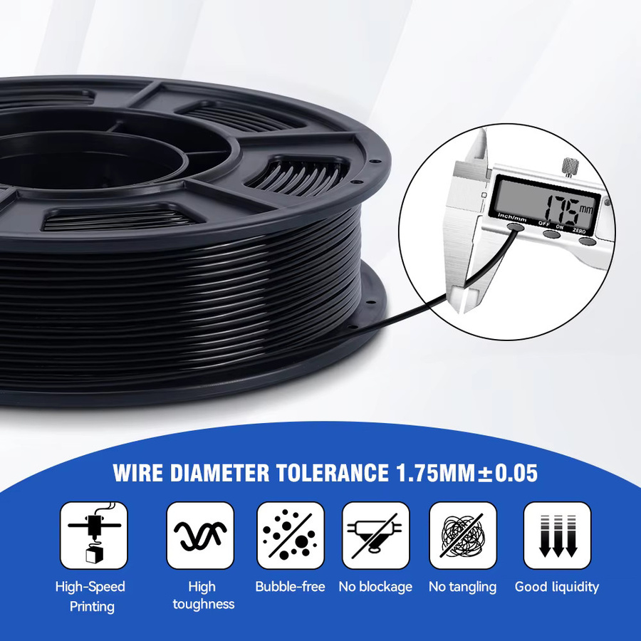 KINGROON TPU-Filament 1,75 mm Schwarz, flexibles 95 A weiches 3D-Druckmaterial für FDM, 0,3 kg - Bild 2