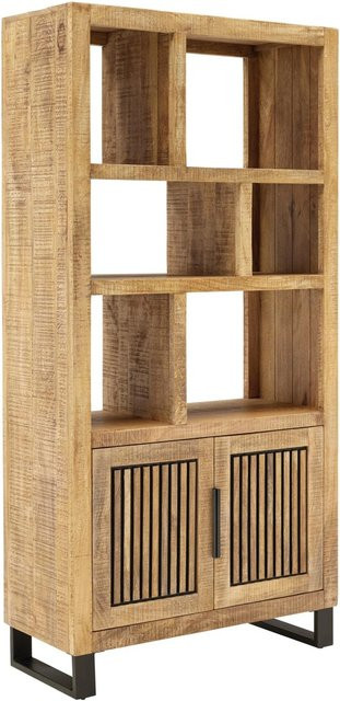 Mömax Regal Everest aus Mango-Holz und Metall in Naturfarben und Schwarz, H x B x T: 180 x 88 x 40 cm - Bild 1