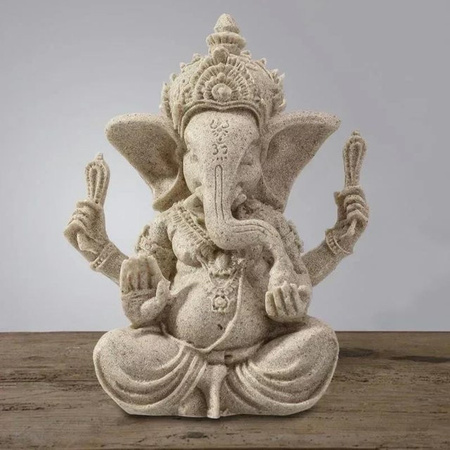 Yiran Furniture Sandstein Ganesha Buddha Elefant Statue Skulptur aus Harz für deine Dekoration, B/T/H: 9,5 x 6,0 x 7,5 cm