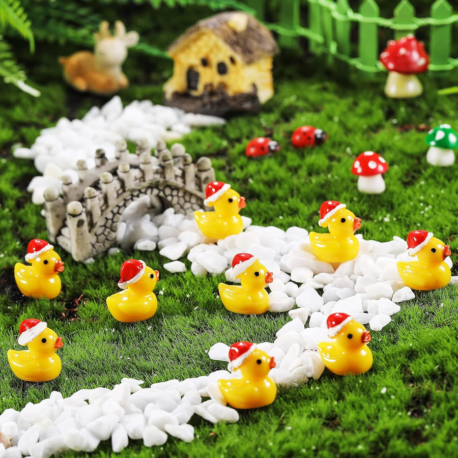 Yiran Toy Mini-Weihnachtsenten aus Harz für DIY-Feengärten und Weihnachtsdekorationen - Bild 3