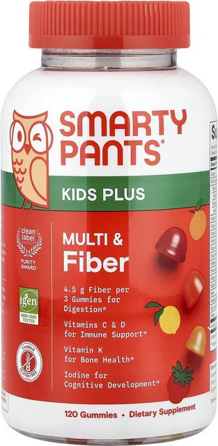 SmartyPants Kids Plus Multivitamin & Ballaststoffe Erdbeere Orange Zitrone 120 g - Bild 1