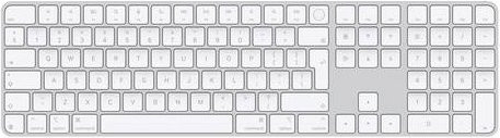 Apple Magic Keyboard mit Touch ID und Ziffernblock Bluetooth Tastatur Weiß UK-Englisch QWERTY mit USB-C Anschluss - Bild 1