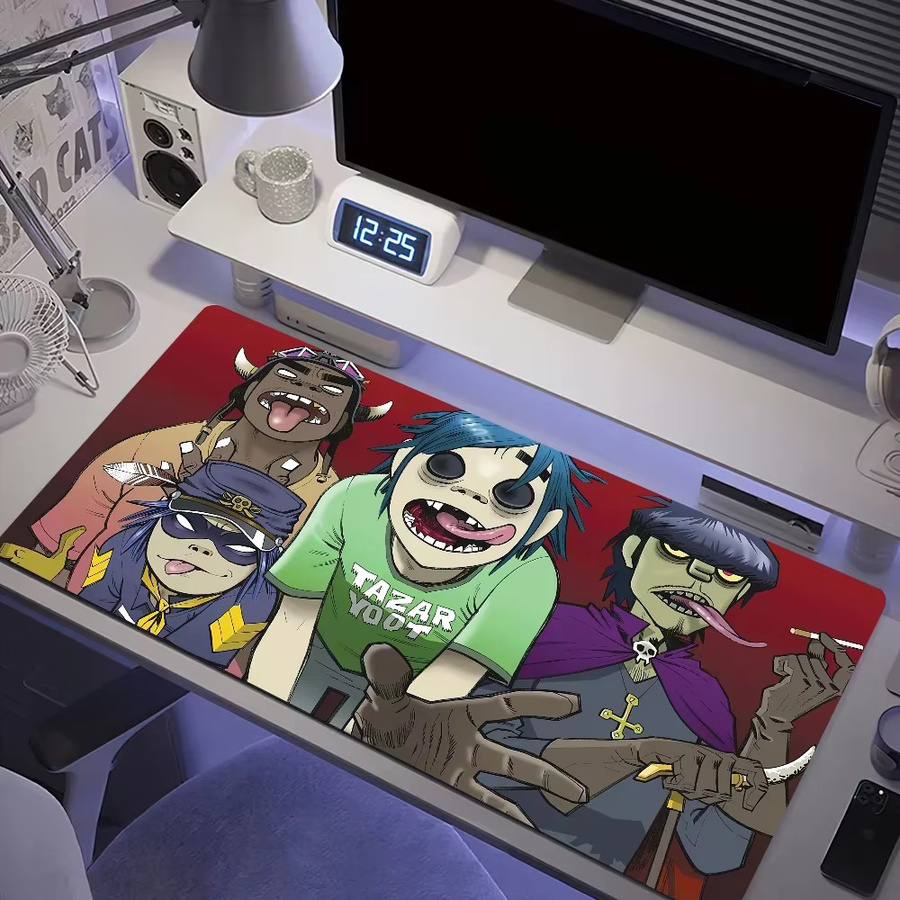 Gorillaz Demon Days Gaming-Mauspad für PC, großflächiges Schreibtisch-Mauspad mit genähten Kanten, Multicolour - Bild 4