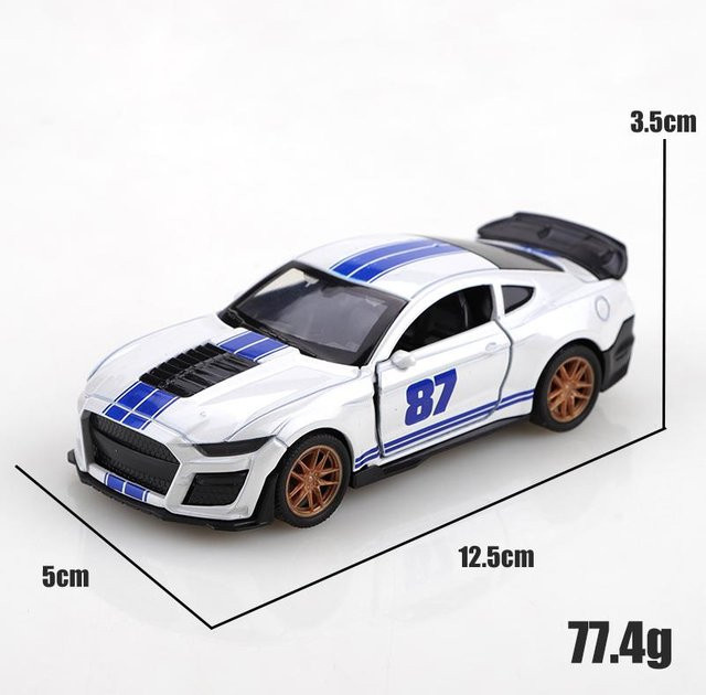 Linyi toy car Mustang-Legierungs-Rückziehauto, 1:36, grau, ab 4 Jahre - Bild 1