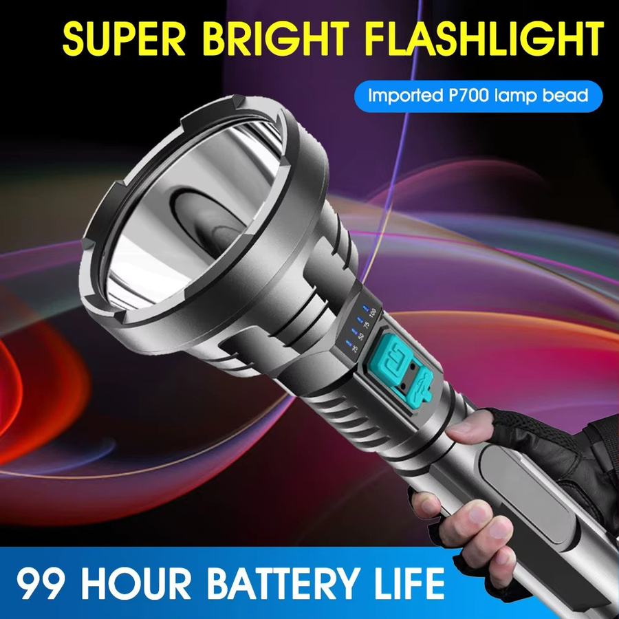 ESMARTER LED-Taschenlampe in Schwarz mit USB-Aufladung und Batterieanzeige - Bild 2
