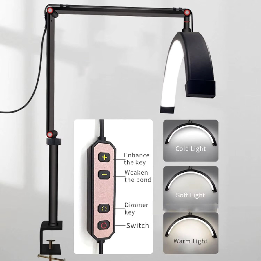OWJHE Moderne 20W LED Mondlampe in Weiß für Schönheitssalon und Wimpernverlängerung - Bild 2