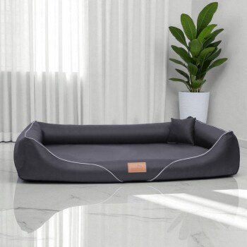 Tierlando Orthopädisches Hundebett WILLIAM Easy-Clean Luxus Hundesofa Schwarz B: 130 cm, T: 100 cm, H: 22 cm - Bild 2