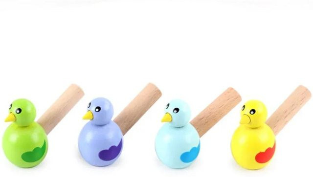NATAWA Mini Pfeife Vogel, Musikspielzeug, Holz, Blau, ab 1,5 Jahre - Bild 1
