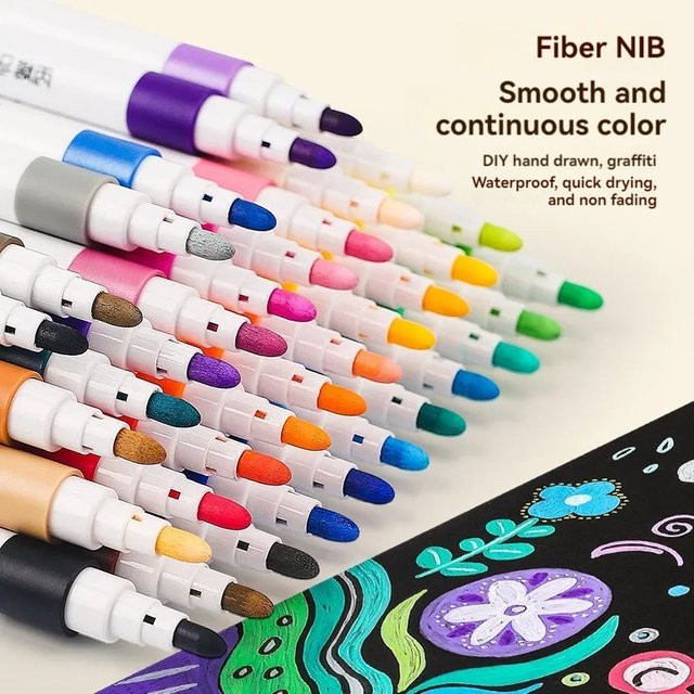 Acryl Marker Set mit 80 Farben für Rock Painting und DIY-Handwerk auf Stein, Keramik, Glas und Holz, Mehrfarbig - Bild 1