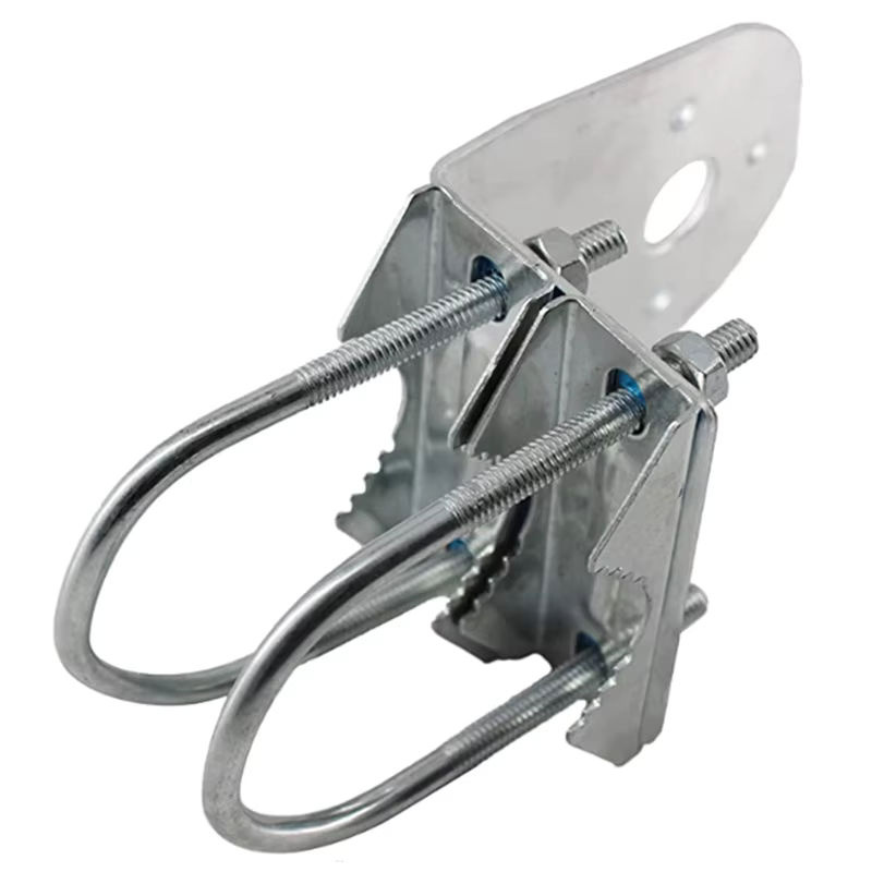 NOWEPOCH Antennenstangenhalterung mit doppelten U-Bolzen und V-Backenhalterung in Silber - Bild 4