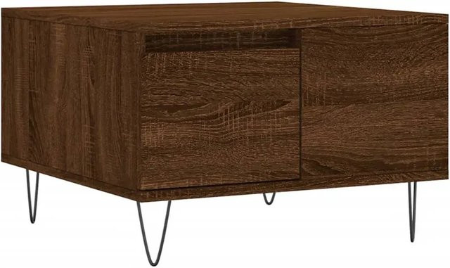 vidaXL Couchtisch in Braun mit Eichen-Optik aus Holzwerkstoff, B/T/H: 55 x 55 x 36,5 cm - Bild 1