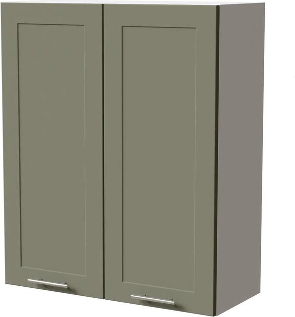Feldmann-Wohnen Hängeschrank Oslo W4 Küchenschrank in Weiß und Reed Green Matt, B/T/H: 80 x 32,5 x 96 cm - Bild 1