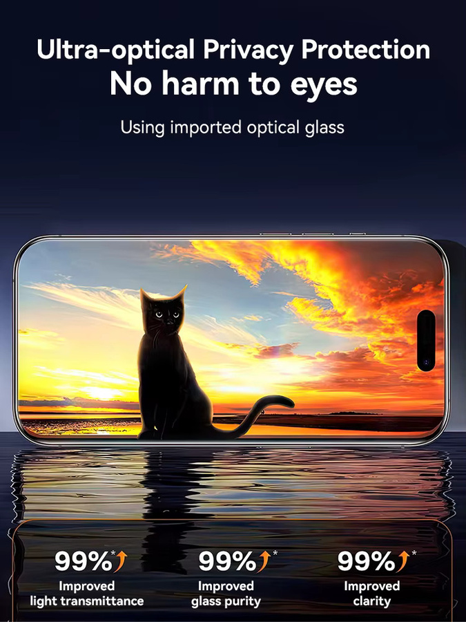 Joyroom Anti-Spy Blickschutzfolie aus gehärtetem Glas für iPhone 17 Pro Max, iPhone 17 Pro und iPhone 17 Air, transparent - Bild 3