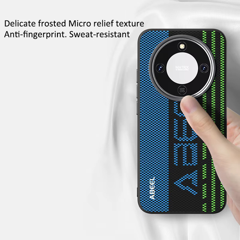 Magnetische Handyhülle mit Business Grid Pattern für Honor X70, Honor X9d und Magic8 Lite 7, stoßfeste Abdeckung mit kabellosem Laden, Blau/Mehrfarbig - Bild 1