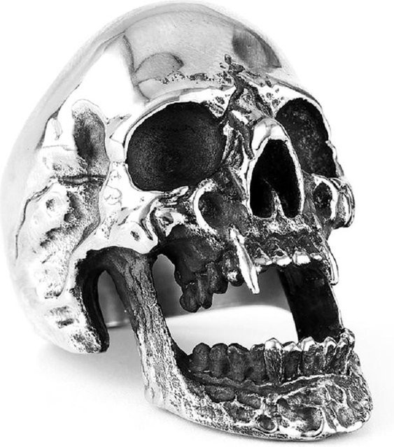 Yiran Jewelry Totenkopfring Edelstahl, Silber, Herren - Bild 1