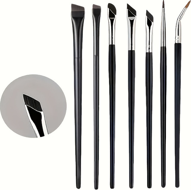 7-teiliges Make-up-Pinsel-Set, Eyeliner- und Augenbrauenpinsel, Unisex - Bild 1