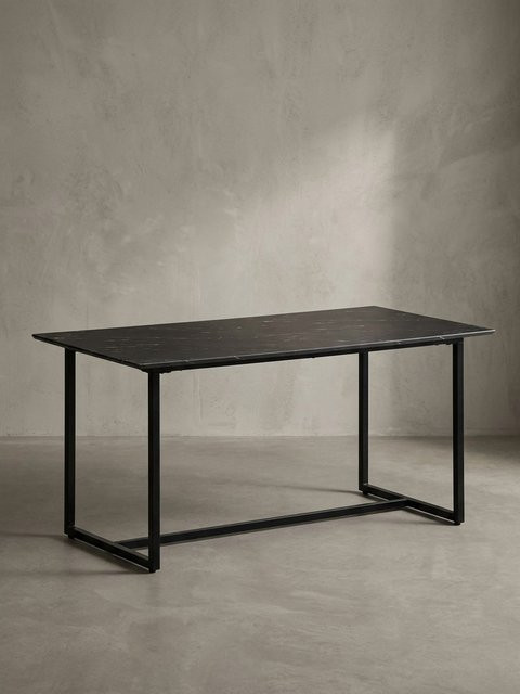 Moderner Esstisch in Marmoroptik von KADIMA DESIGN, schwarz, B/T/H: 120 x 60 x 76 cm - Bild 1