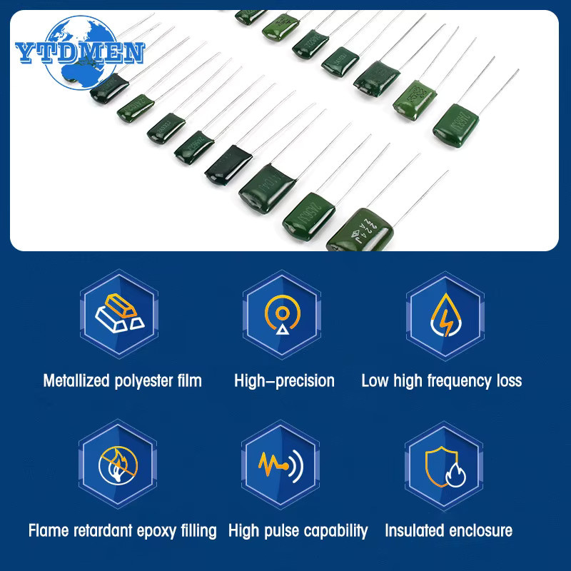 YTDMEN Polyester Film Kondensator Sortiment Kit, 180 Stück, 18 Werte, Farbe: Grün - Bild 3