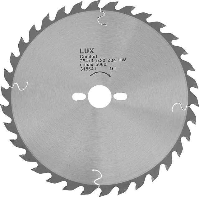 LUX-TOOLS HM-Kappsägeblatt für Holz mit 34 Zähnen, Durchmesser: 254 mm, Farbe: Silber - Bild 1