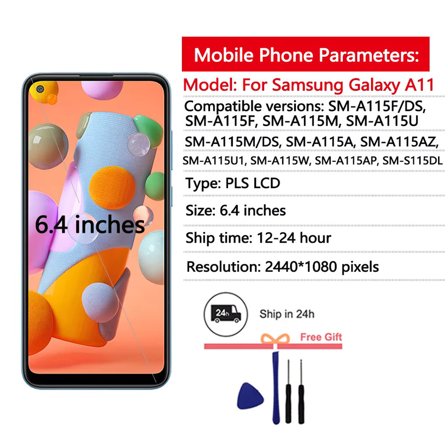 Samsung Galaxy A11 LCD Display Touchscreen Digitizer Montage Ersatzdisplay für A115F A115M A115U - Bild 2