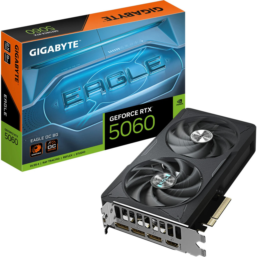 Gigabyte GeForce RTX 5060 EAGLE OC Grafikkarte, 8GB GDDR7, Schwarz - Bild 1