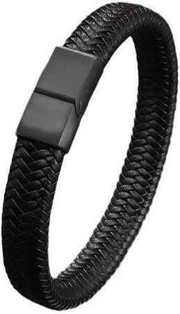 Love Home Garden Herrenarmband, PU-Leder, schwarz, 20cm