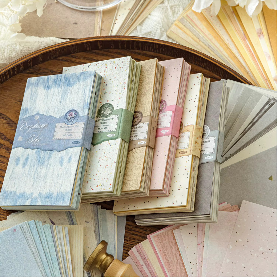 50 Blatt Vintage Morandi Pastell Scrapbook Papier in Multicolour für DIY Planer, Journal und Notebook Dekoration - Bild 2