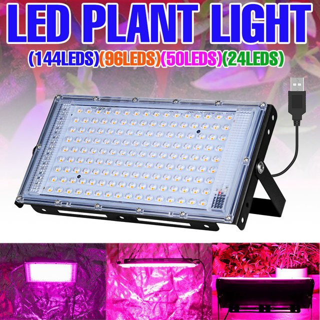 NJHIKG USB LED Vollspektrum Pflanzenlampe für Indoor Hydrokultur und Gewächshaus, Schwarz - Bild 1