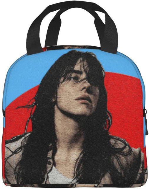 Isolierte Lunchtasche Billie Eilish Motiv von Fancy Style Studio, Mehrfarbig, Tragbare Thermokühltasche für Reisen - Bild 1