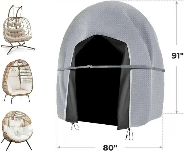 Wasserdichte Möbelabdeckung für Hängesessel von Cozy Cottage-Relax in Grau aus UV-beständigem Oxford-Gewebe mit Reißverschluss - Bild 1